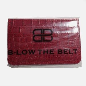 B-Low the Belt Crimson Croc Card Holder